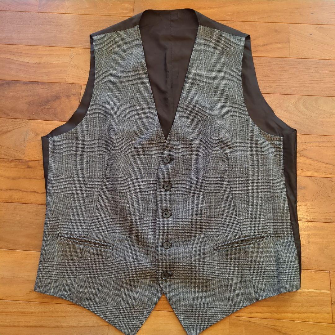 美品 2点セット◆タリアトーレ イタリア製 チェック柄 ビジネスジャケッ＆ジレ
