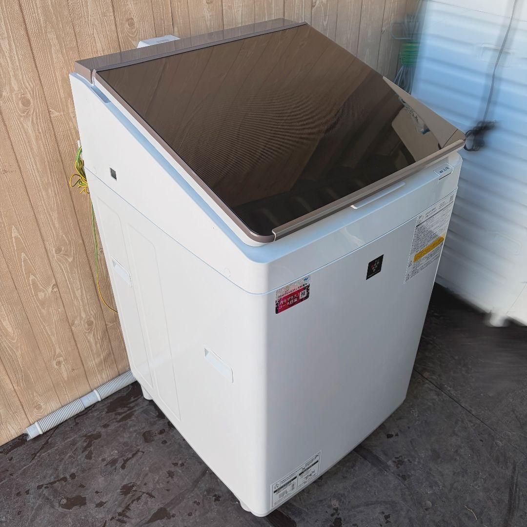 配送設置無料！純正SHARPブラウンおしゃな大容量洗濯機！完動超美品！