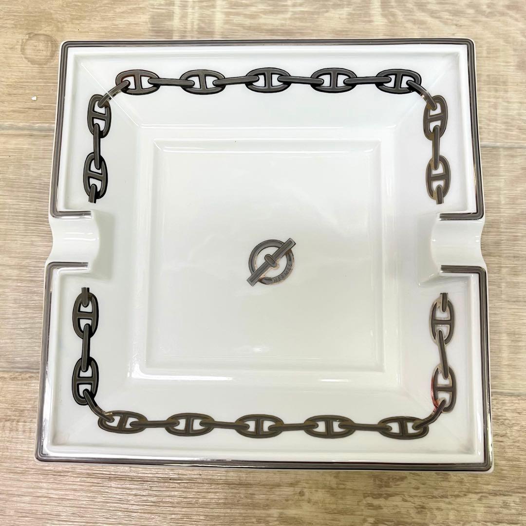 た*ま様 ★2 HERMES シェーヌダンクル 灰皿 陶器 アッシュトレイ シル