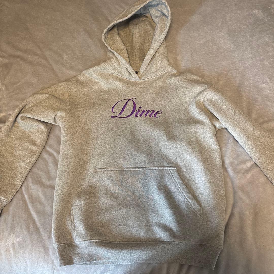 Dime グレー フード付きパーカー M