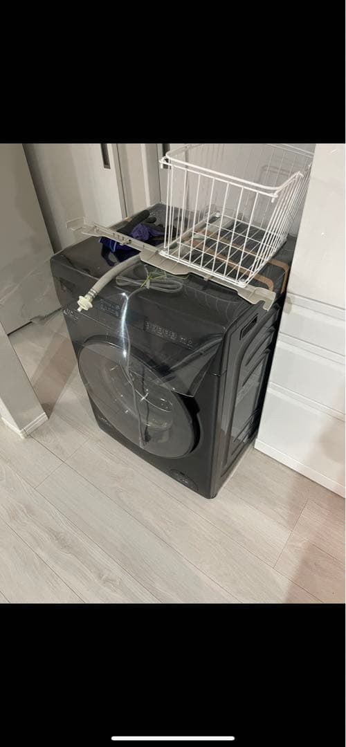 ブラック ドラム式洗濯機 本体