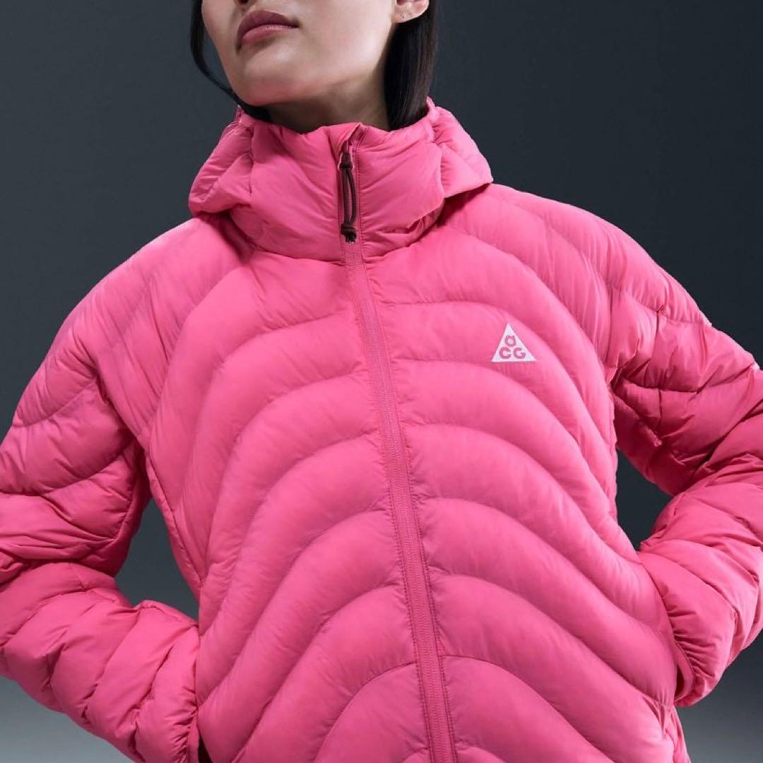 ナイキ　ACG プリマロフト　ダウンジャケット　ピンク　S 短丈　サーマフィット