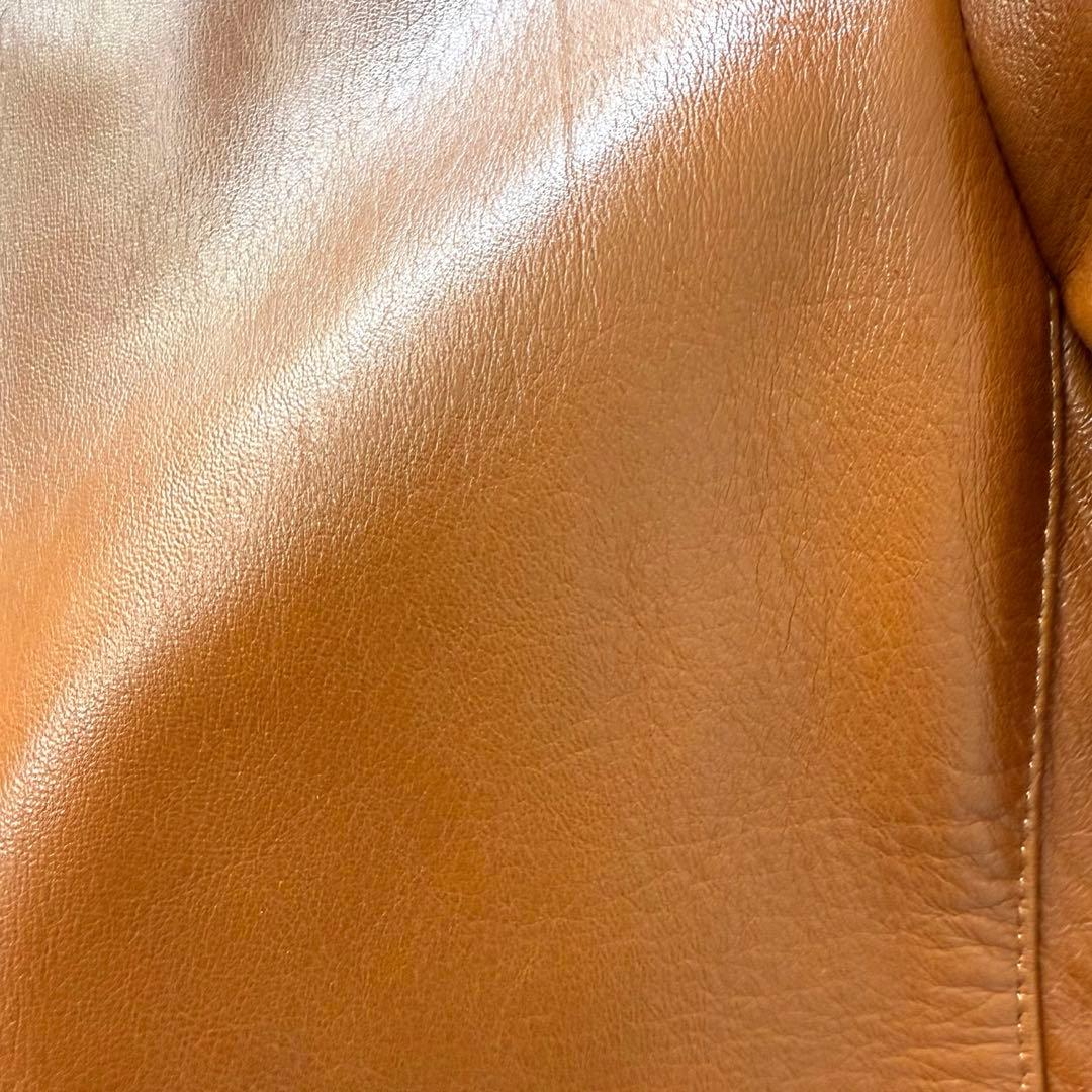 【1回着用】エンメティ☆ユリ☆ラムスキン☆ブラウン☆シングルライダース♡48