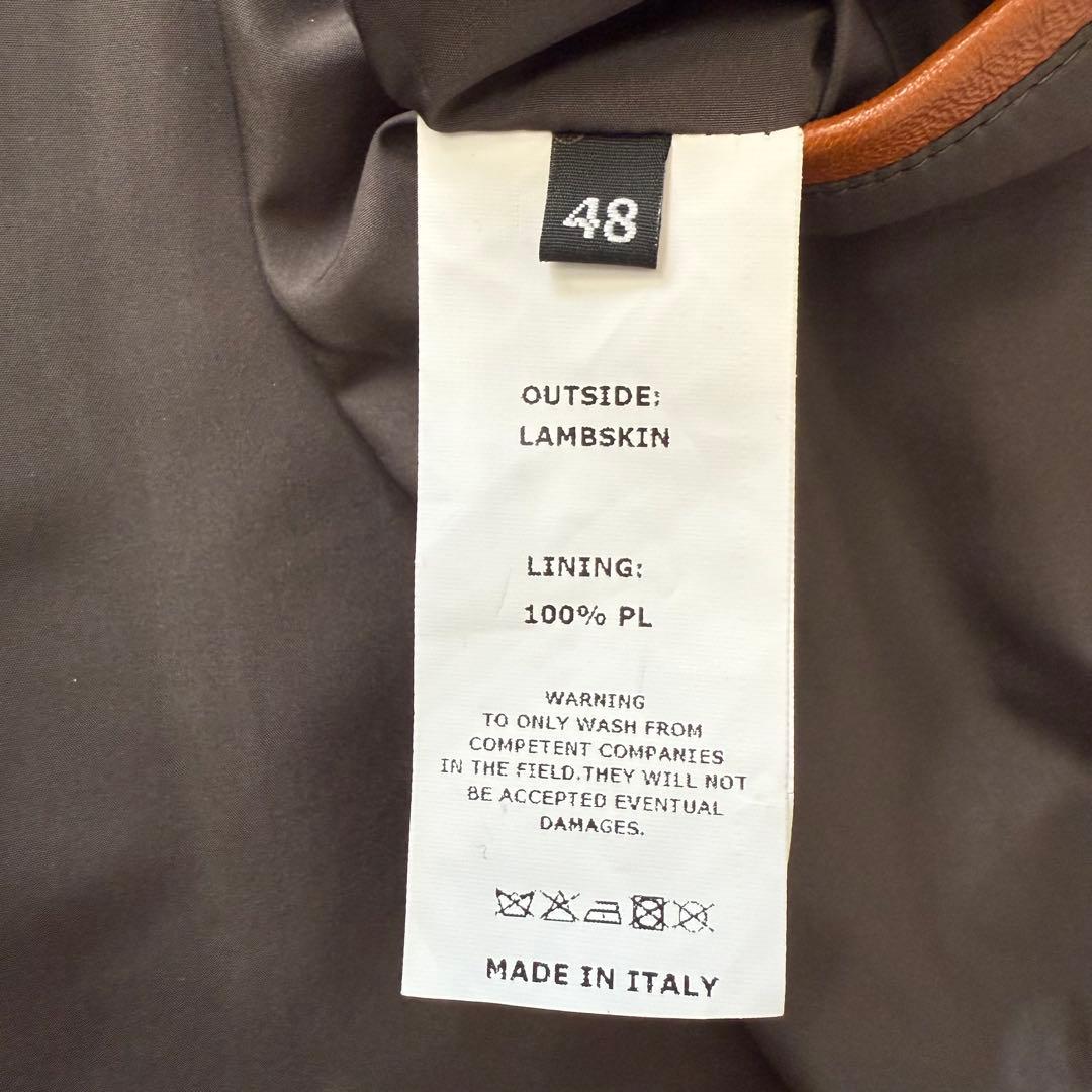 【1回着用】エンメティ☆ユリ☆ラムスキン☆ブラウン☆シングルライダース♡48