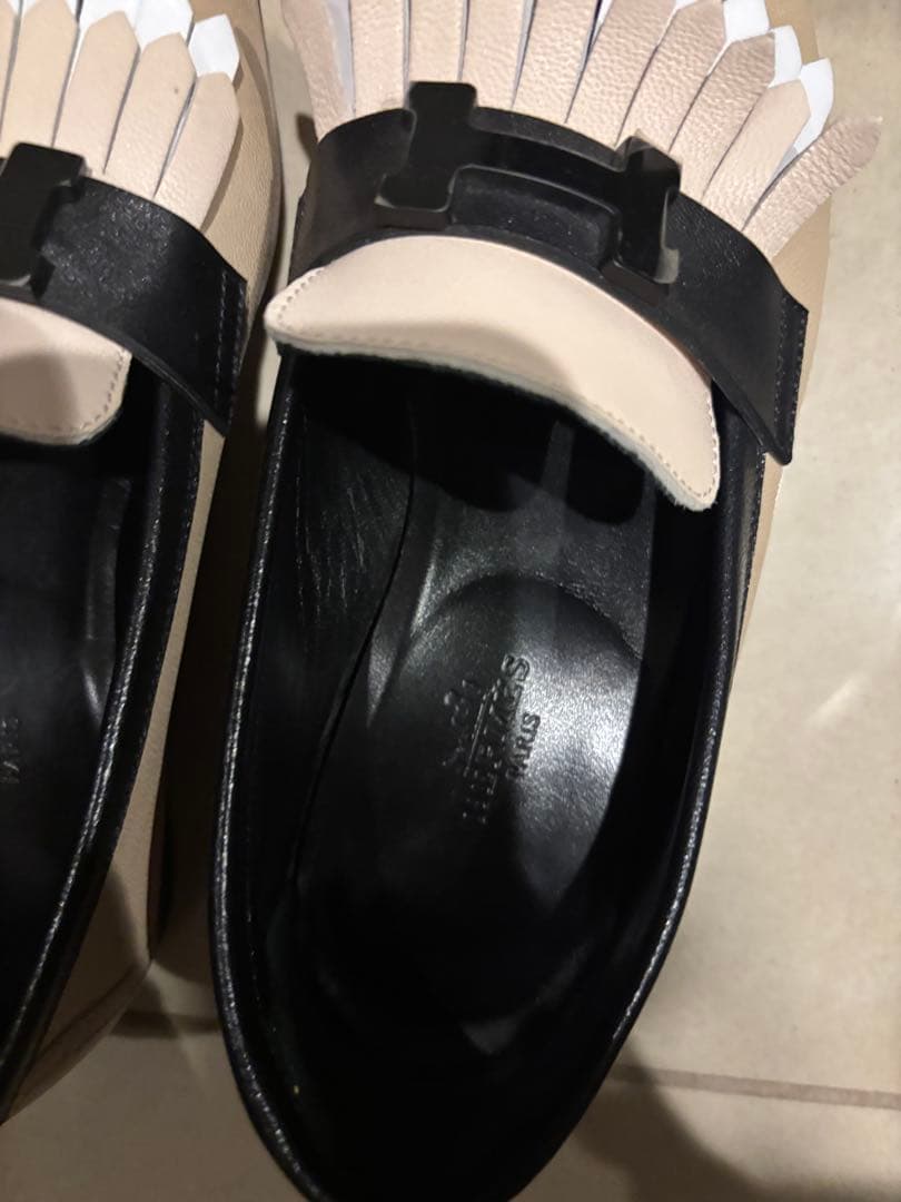 HERMESエルメス レザーローファー モカシン ロワイヤルマルチカラー