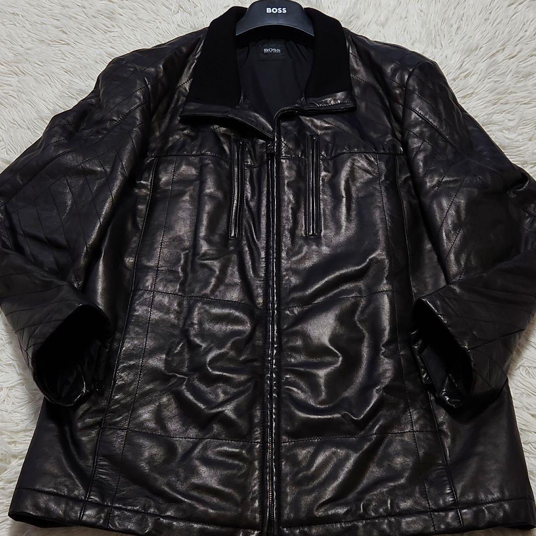 入手困難✨ヒューゴボス レザージャケット キルティング ナッパ ラムレザー