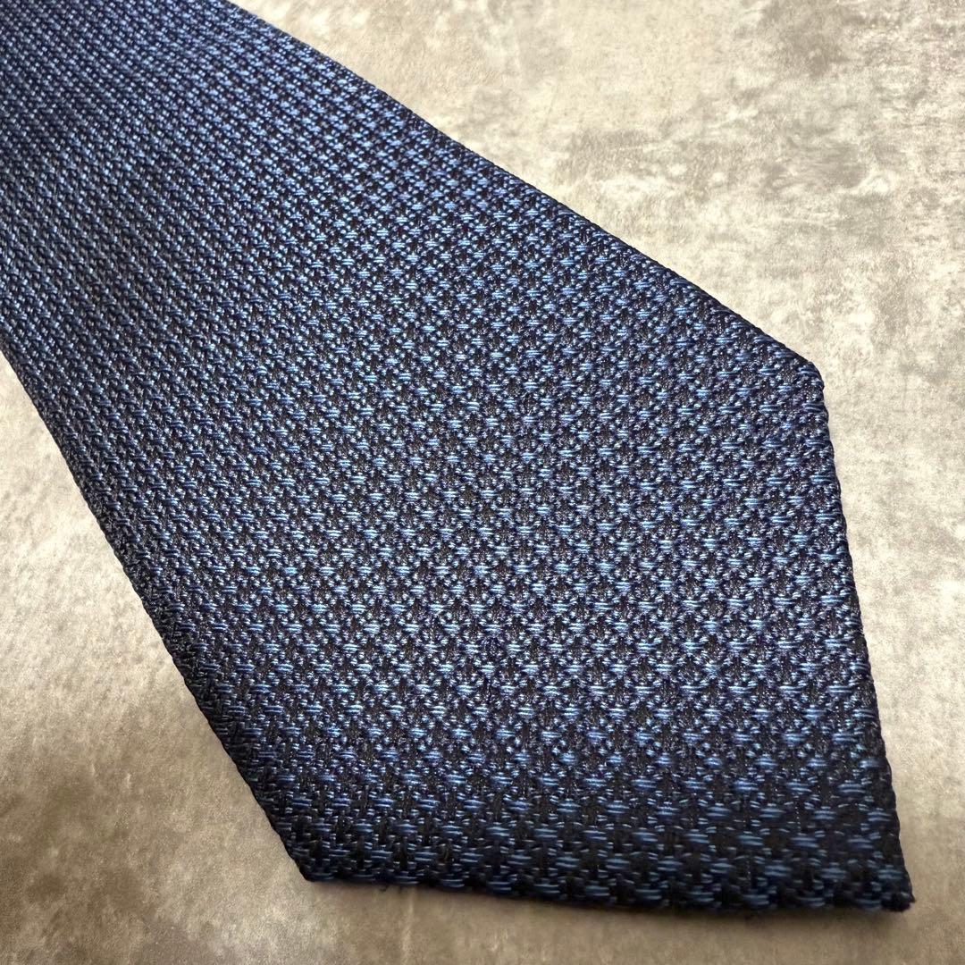 【✨極美品✨】FAIRFAX ネクタイ ネイビー ソリッド 無地 シルク 濃紺