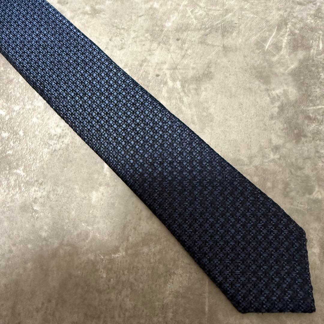 【✨極美品✨】FAIRFAX ネクタイ ネイビー ソリッド 無地 シルク 濃紺