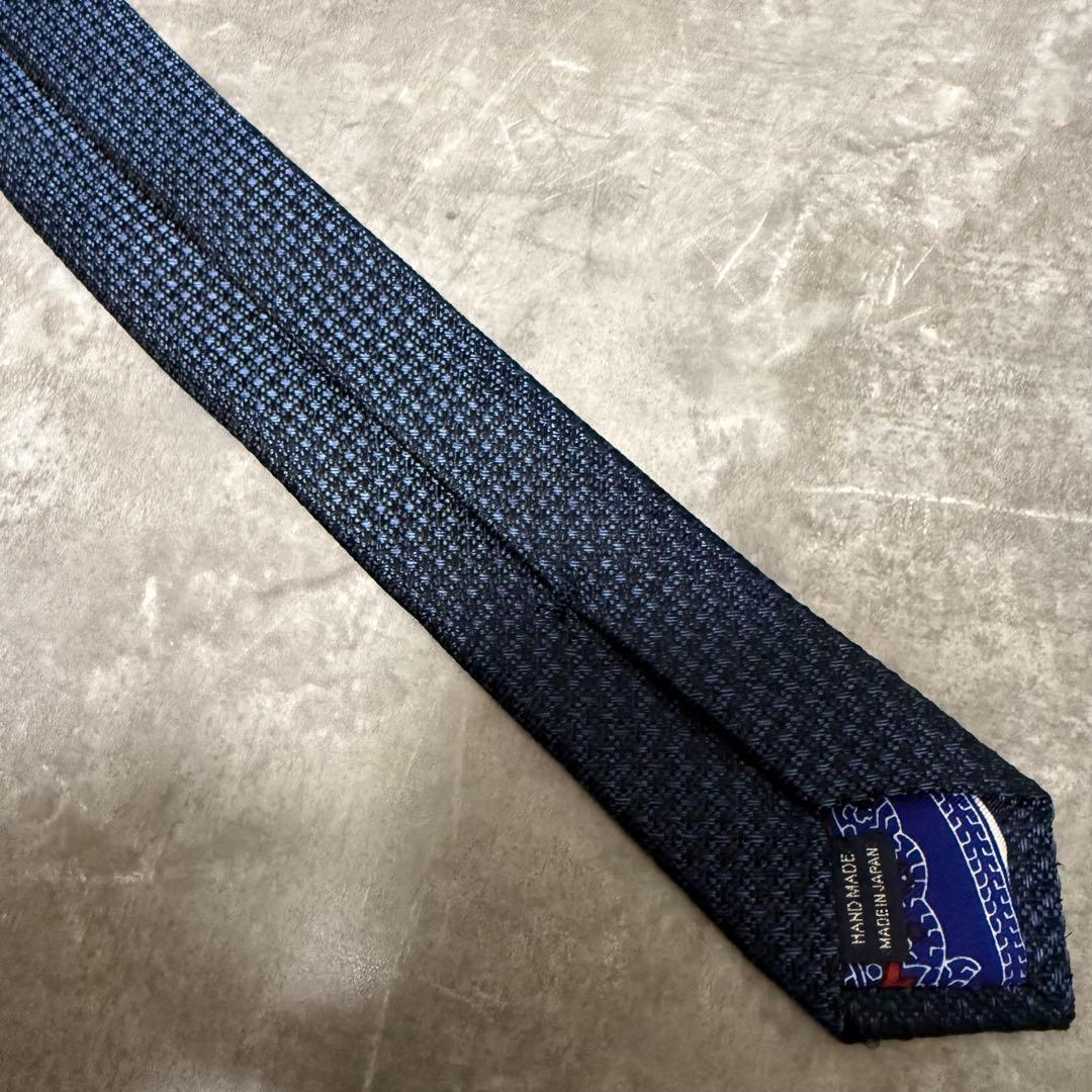【✨極美品✨】FAIRFAX ネクタイ ネイビー ソリッド 無地 シルク 濃紺
