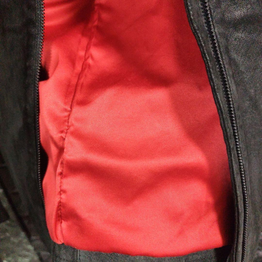 美品　ノーアイディー　黒１色　レザー（豚革）シングルライダースジャケット