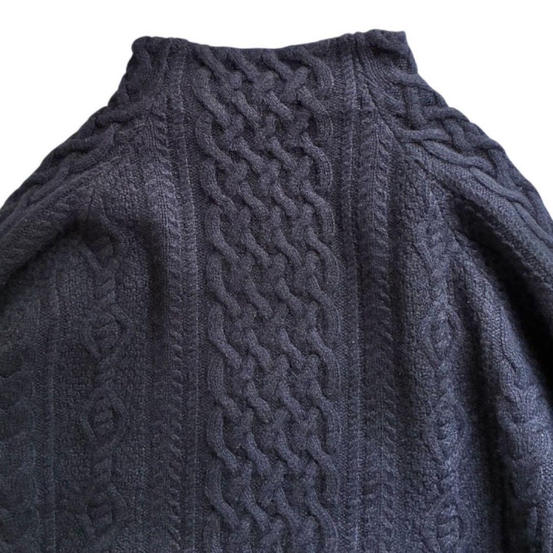 新品級✨FRAMeWORK ハミルトンウール アランニット 金ボタン 紺 F