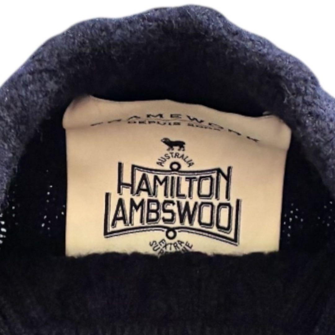 新品級✨FRAMeWORK ハミルトンウール アランニット 金ボタン 紺 F