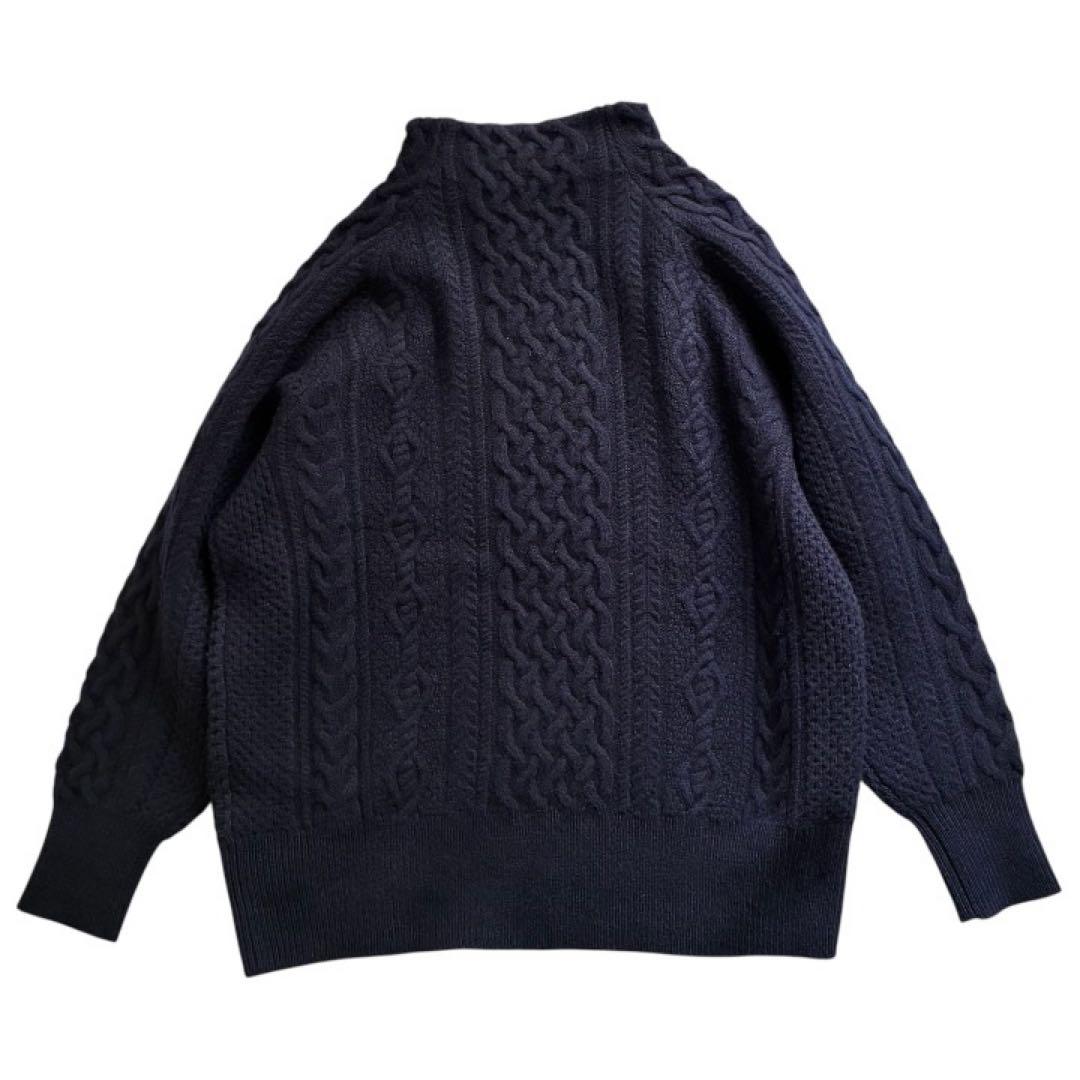 新品級✨FRAMeWORK ハミルトンウール アランニット 金ボタン 紺 F