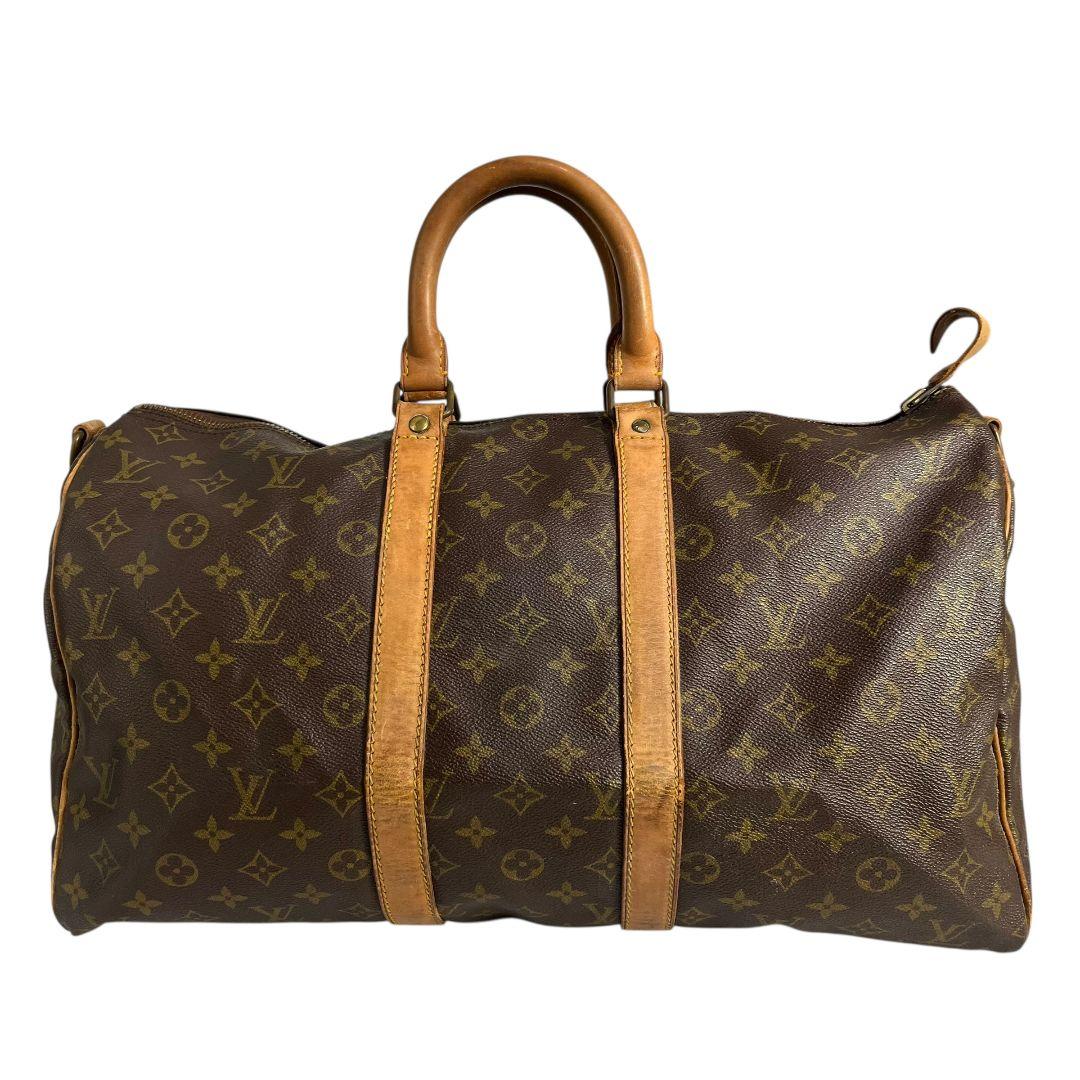 【鑑定済】ルイヴィトン　モノグラム　キーポル45　バンドリエール　ボストンバッグ