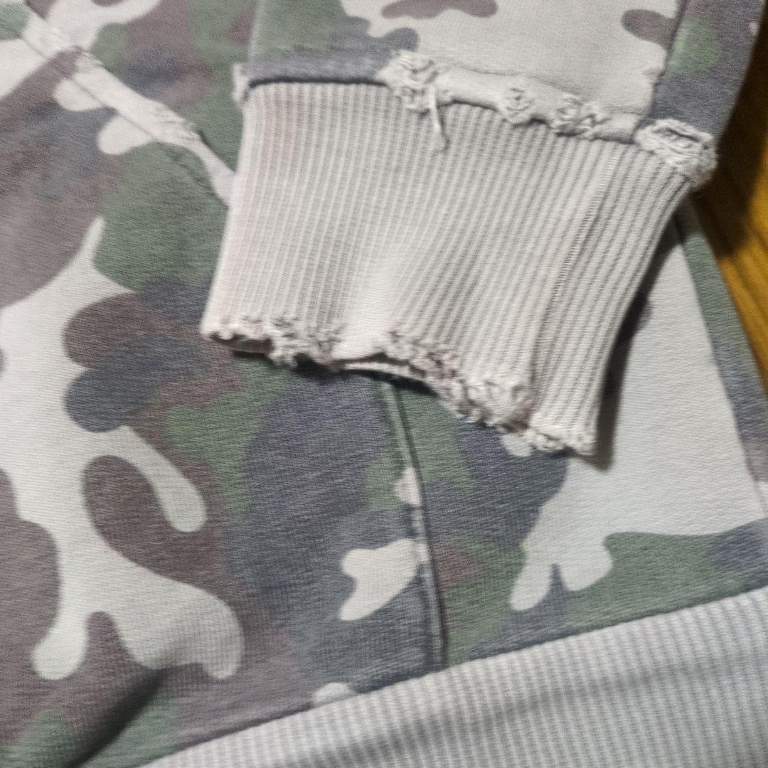 SAINT LAURENT PARIS ジップパーカー ダメージ ヴィンテージ