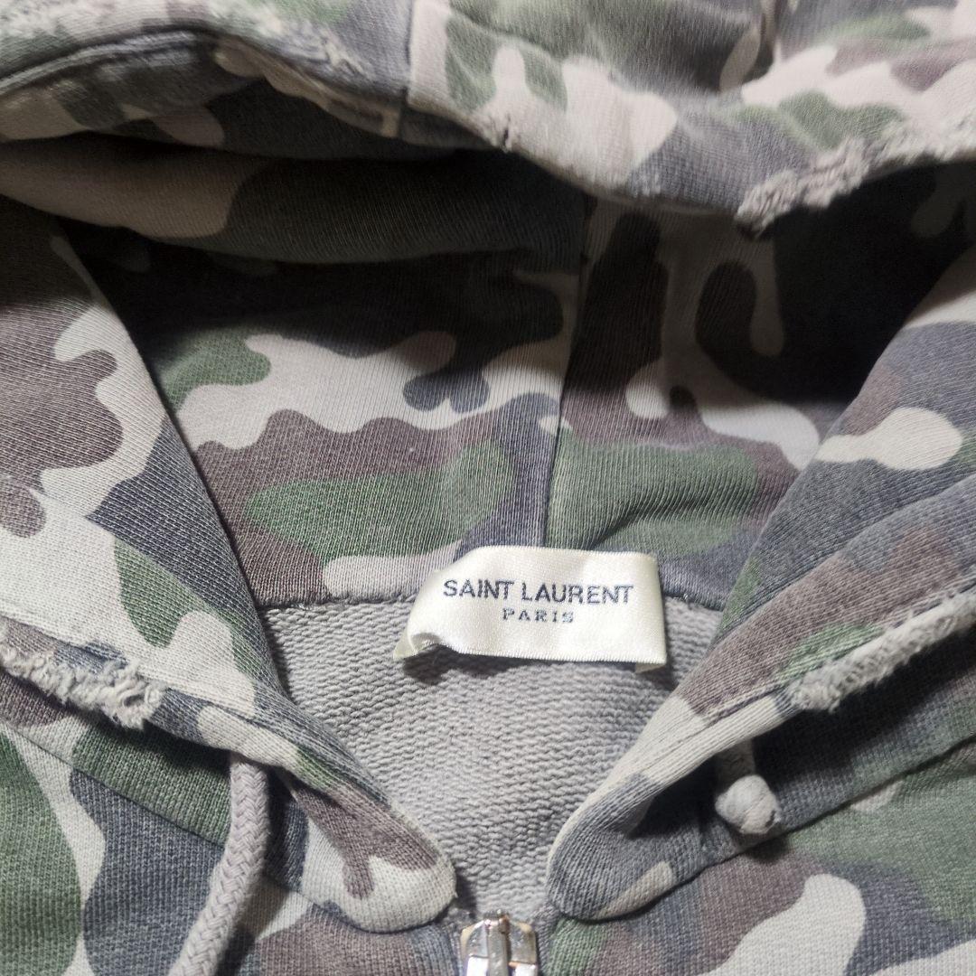 SAINT LAURENT PARIS ジップパーカー ダメージ ヴィンテージ