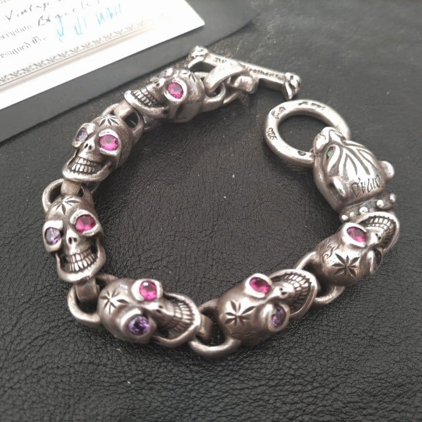 Bill Wall Leather ヴィンテージスカル パンサー ブレスレット