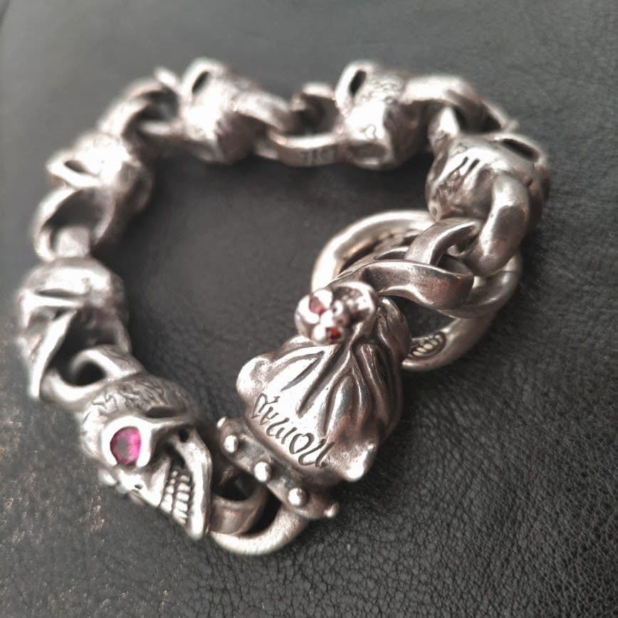 Bill Wall Leather ヴィンテージスカル パンサー ブレスレット