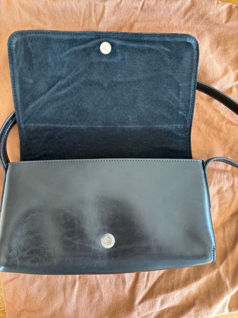 HIROFU ヒロフ 本革 レザー フォーマル ハンドバッグ 黒