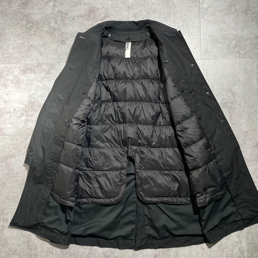 MHL. ダウンライナー付ステンカラーコート ロング丈 ブラック Ⅰ