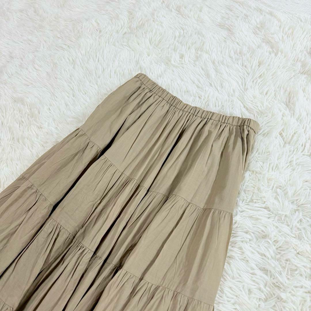 【美品】スピックアンドスパン 24SS ボイルティアードスカート M