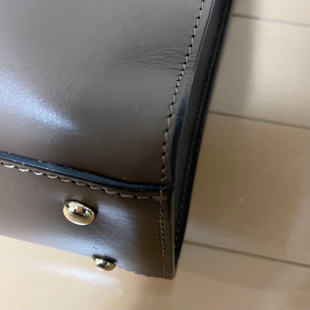 【美品】ボルドリーニセレリア トートバッグ スクエア ブラウン A4サイズ収納可