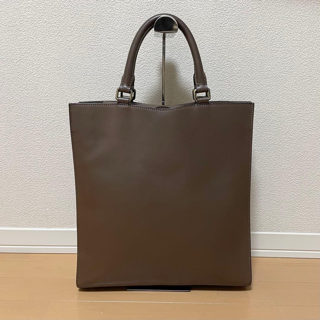 【美品】ボルドリーニセレリア トートバッグ スクエア ブラウン A4サイズ収納可
