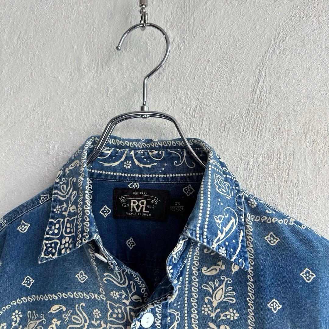RRL ペイズリー柄 長袖シャツ ダブルアールエル XS