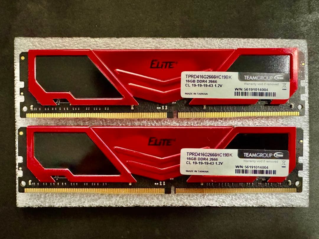 TEAMGROUP DDR4 16GB 2666MHz 2枚セット（32GB）