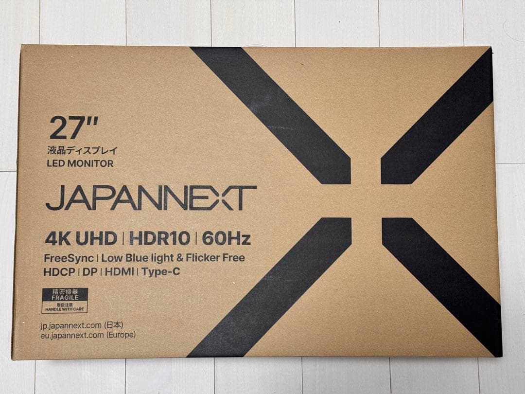 【中古美品】JAPANNEXT 27インチ4Kモニター(スピーカー、TypeC)