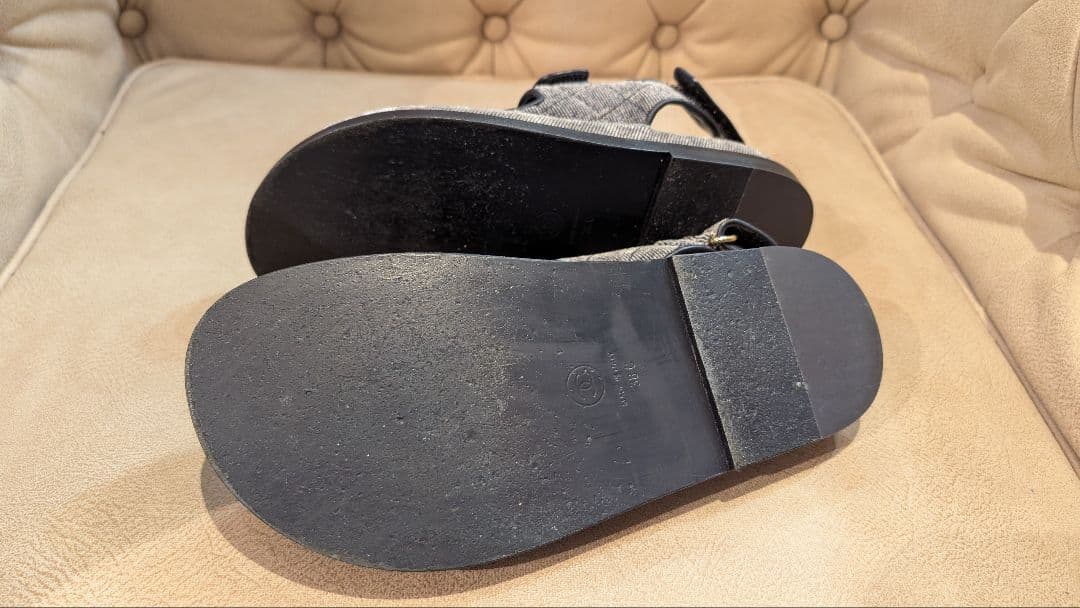 CHANELシャネル フットベット デニム調ベロア サンダル 38