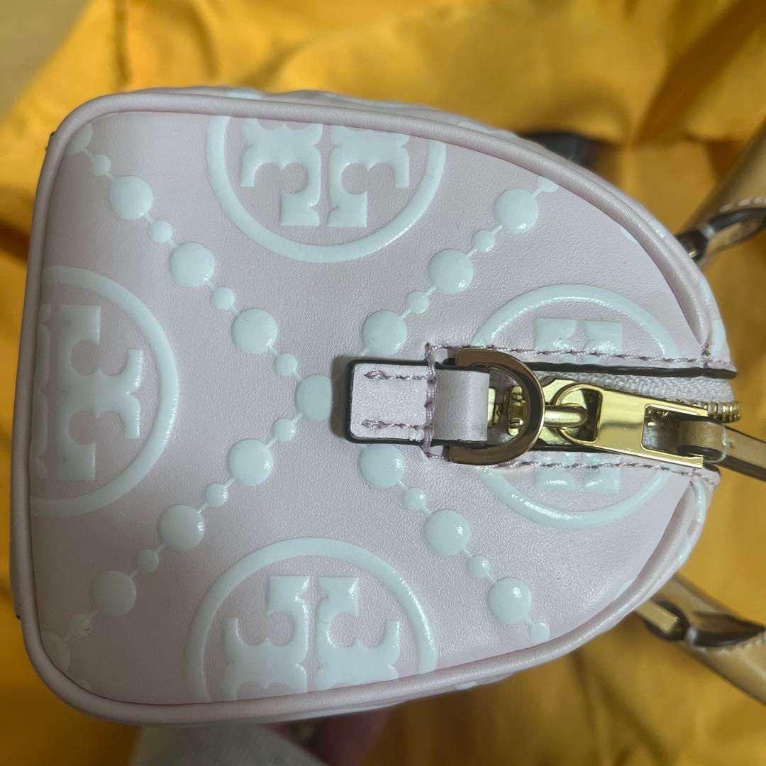 最終価格☆トリーバーチTモノグラム ペブル プチバレルバッグ ピンク