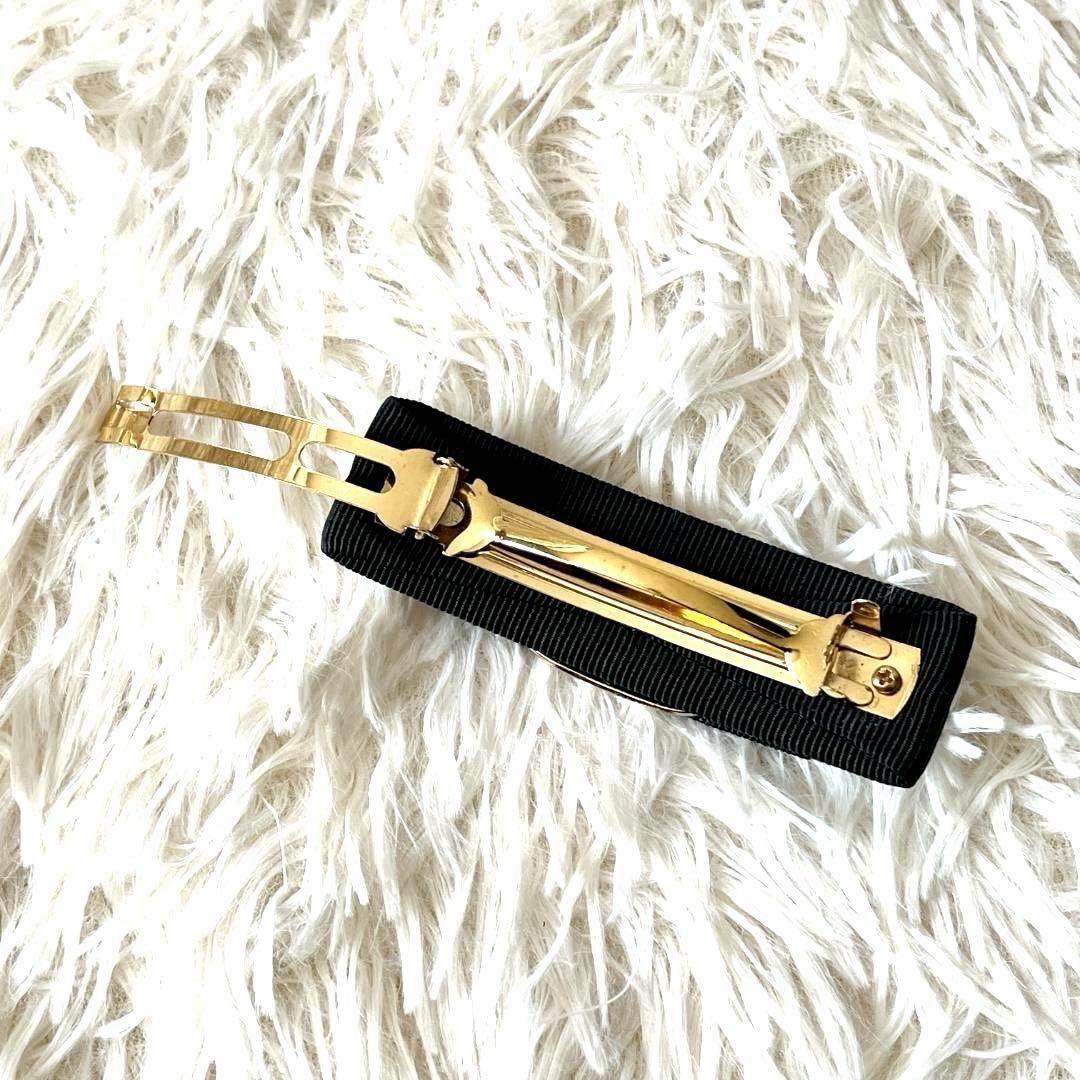 極美品　フェラガモ バレッタ ヴァラ ブラック ゴールド金具 イタリア製 美品