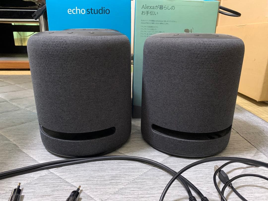 Echo Studio スピーカー　2個セット　オーディオケーブル付き