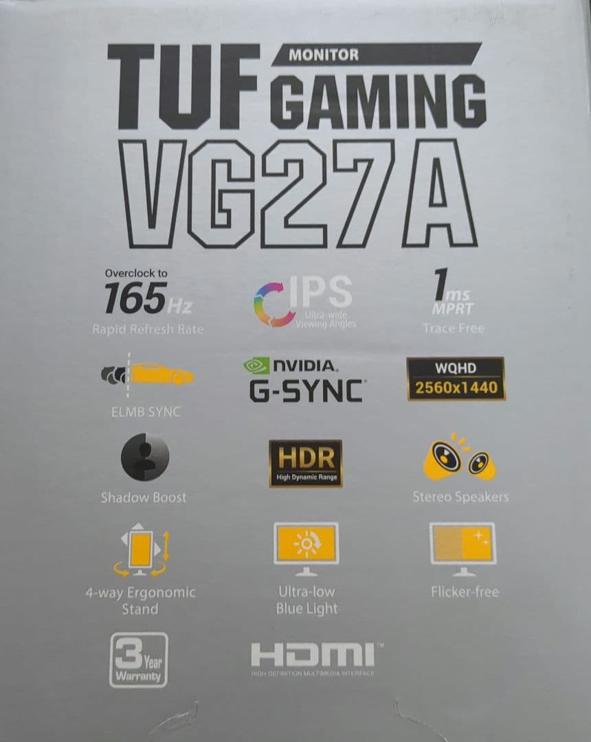 ASUS ゲーミングモニター TUF Gaming VG27AQ