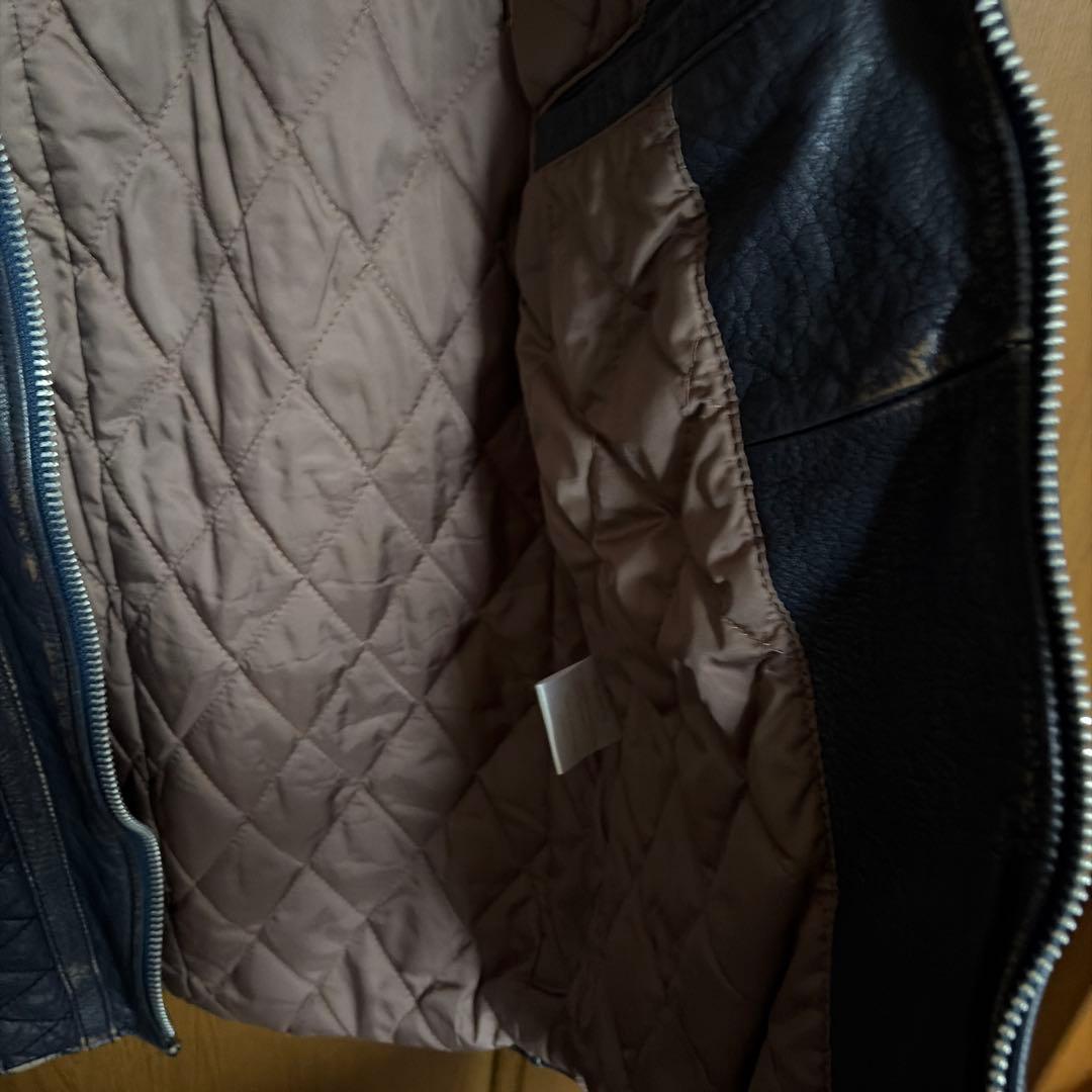 JOHN'S ネイビー シングルライダースジャケット