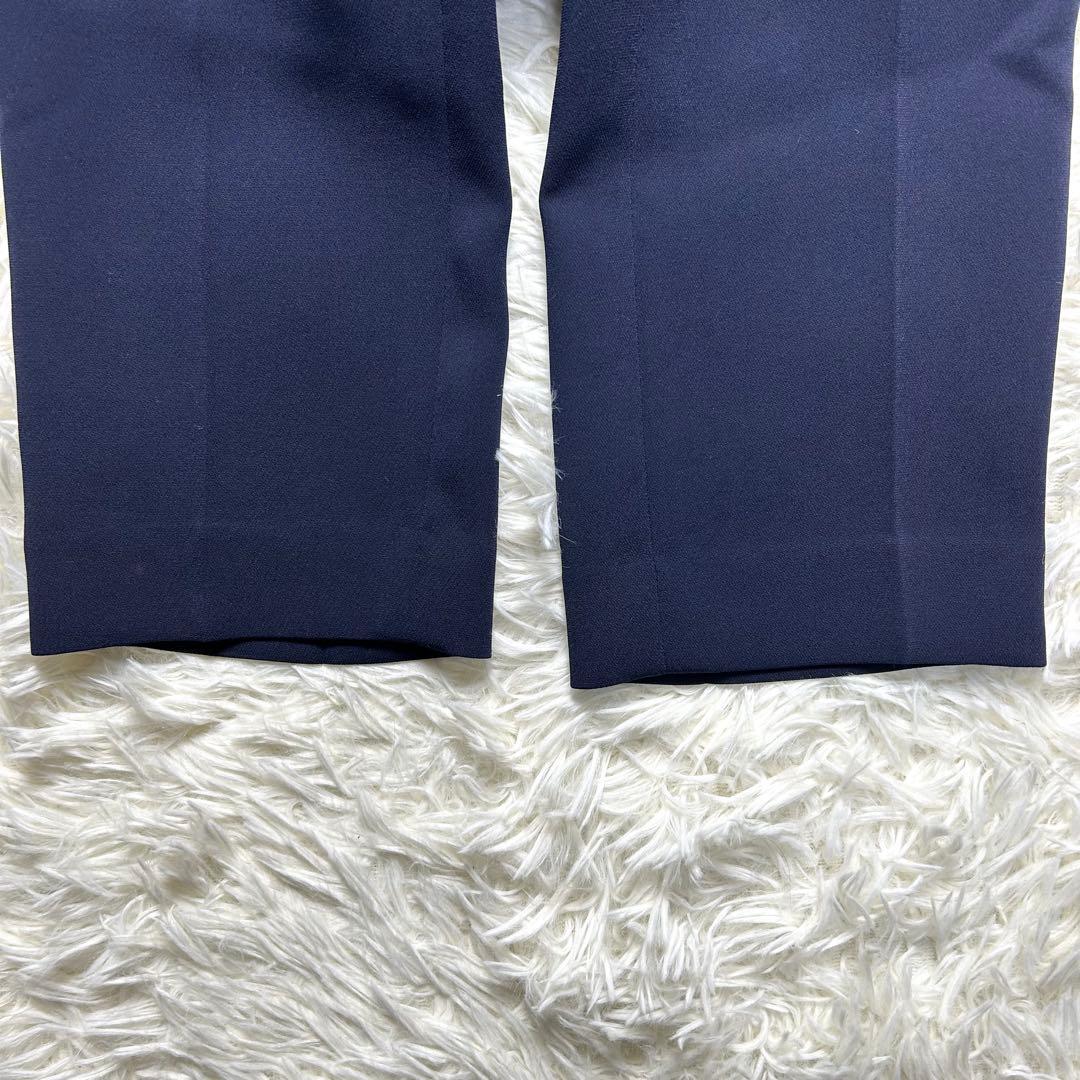 Theory セオリー ノーカラー パンツスーツ セットアップ ネイビー