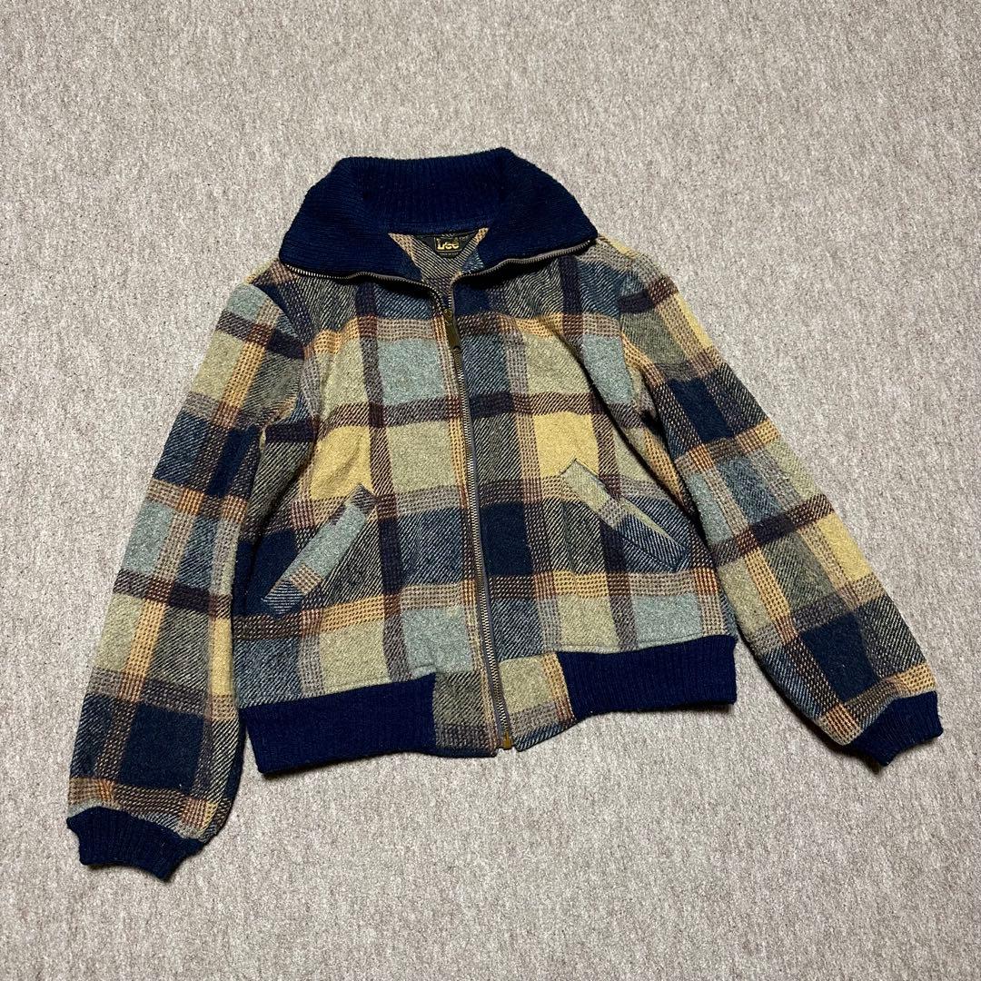 Lee ウールジャケット ジップアップ チェック柄 タロン USA製 70s