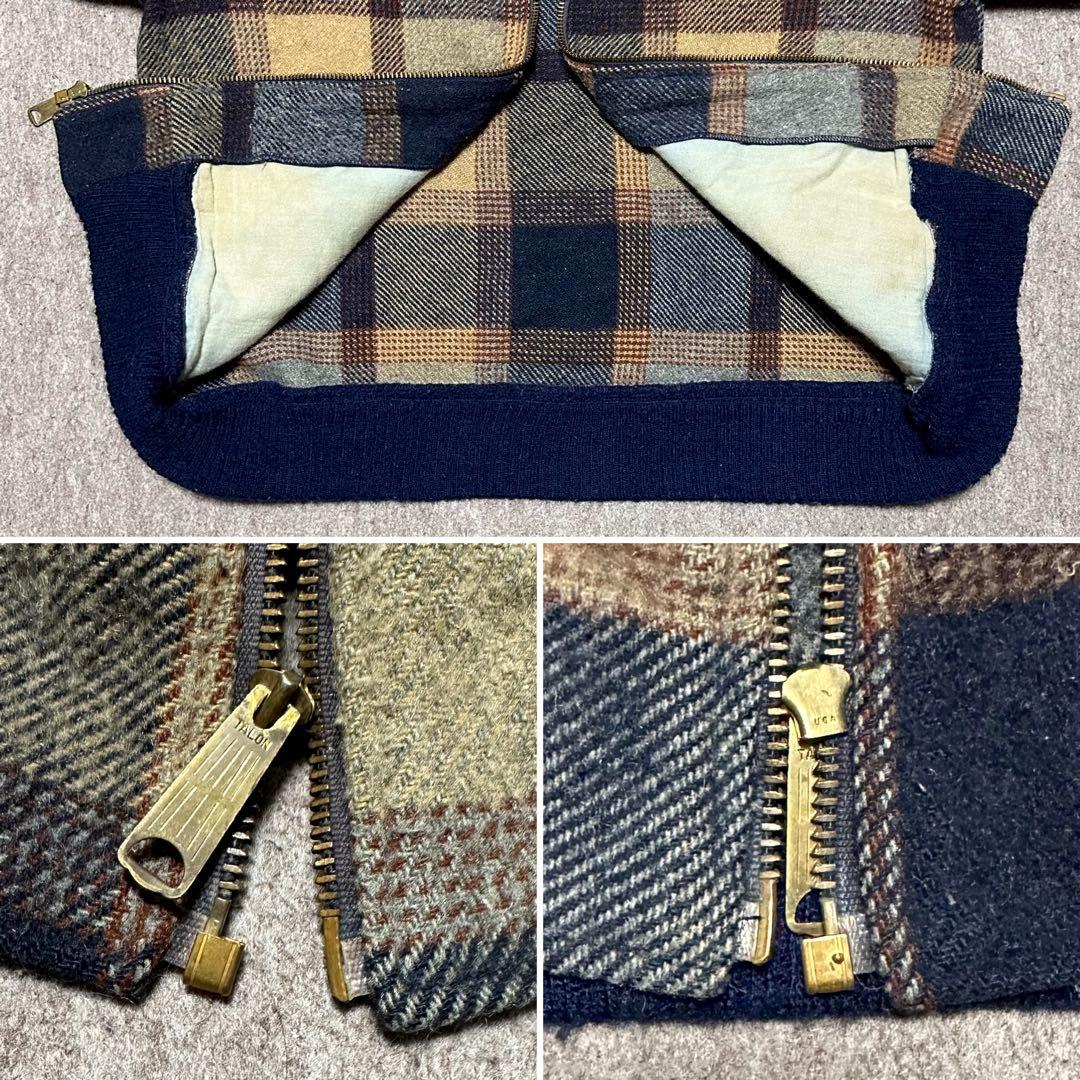 Lee ウールジャケット ジップアップ チェック柄 タロン USA製 70s