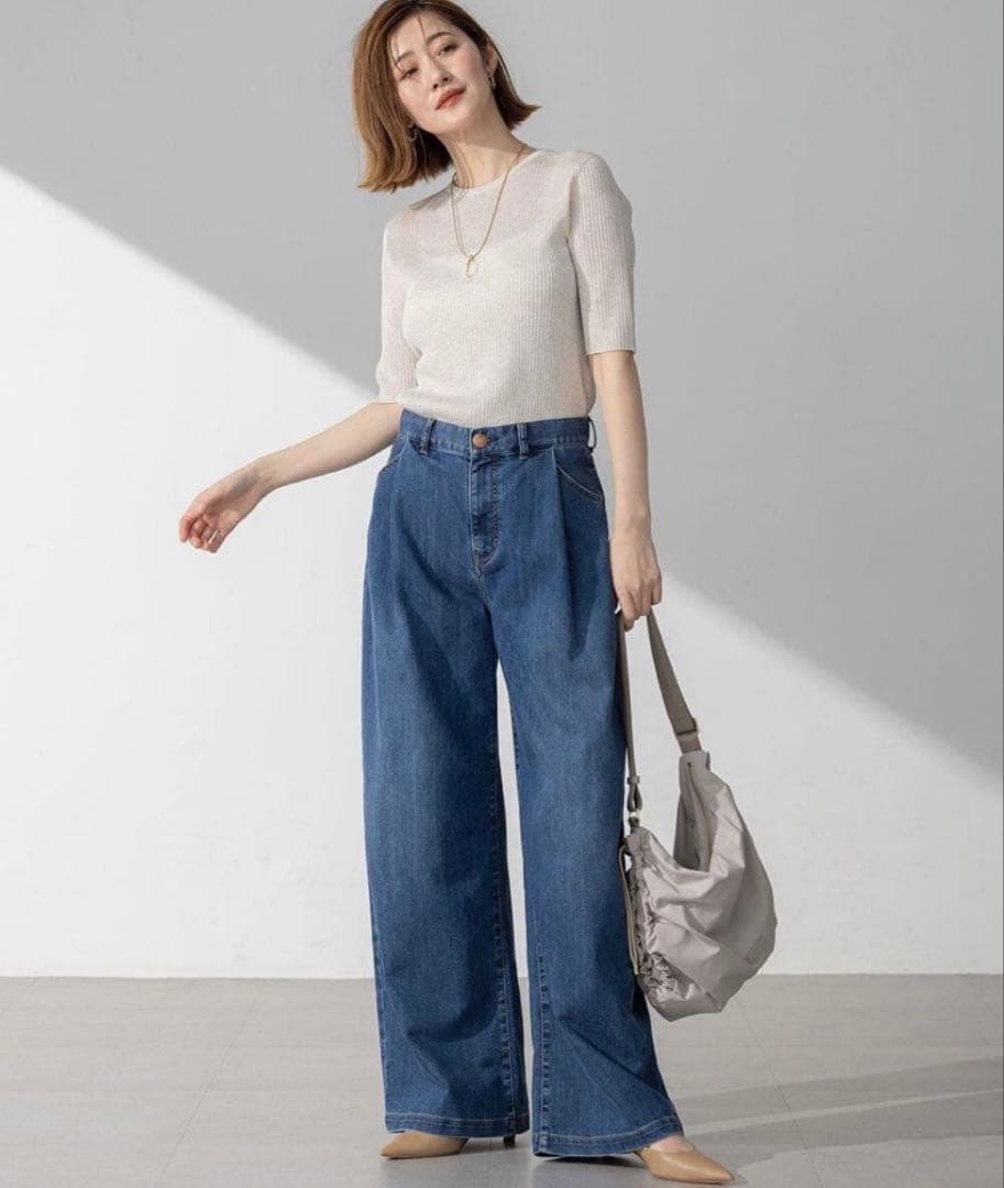 今季❣️23区DENIMワイドパンツ大きいサイズ自由区アンタイトルICB組曲