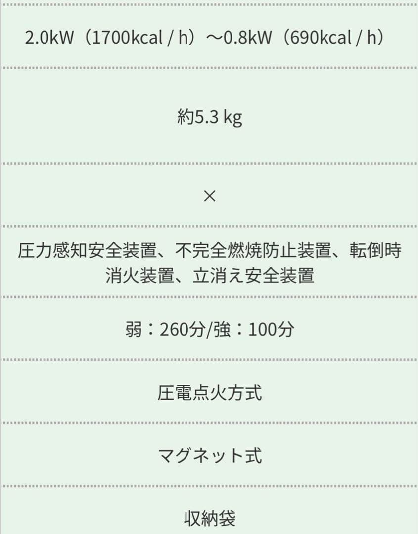 アラジンポータブルガスストーブ＆ストーブファンセット試し使用のみ