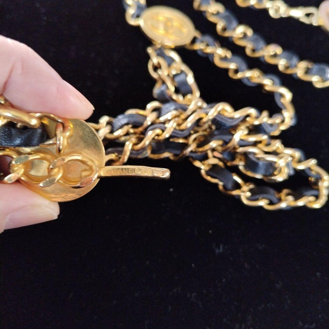 CHANEL チェーンベルト ゴールド/ブラック