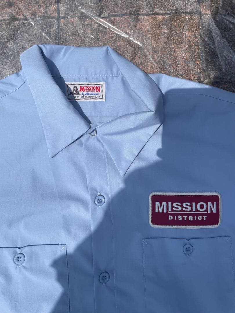 MISSION DISTRICT 刺繍ロゴ長袖シャツ L ネイティブジャパニーズ