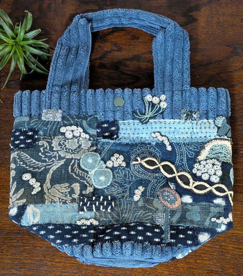 SALE❗️古布藍染《飛び躍ねるパプリッコ》ミナ　サリーS　PJC 　バック