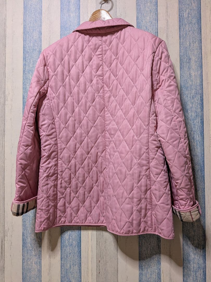 英国製 バーバリー ロンドン キルティングコート L相当 ピンク