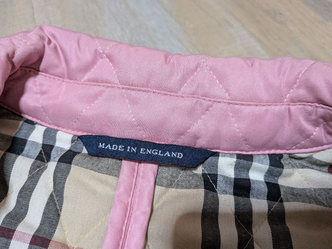 英国製 バーバリー ロンドン キルティングコート L相当 ピンク