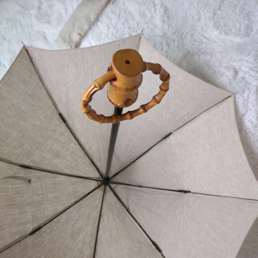 SUR MER◎折り畳み 高級日傘 リネン×竹 日本製 UV加工