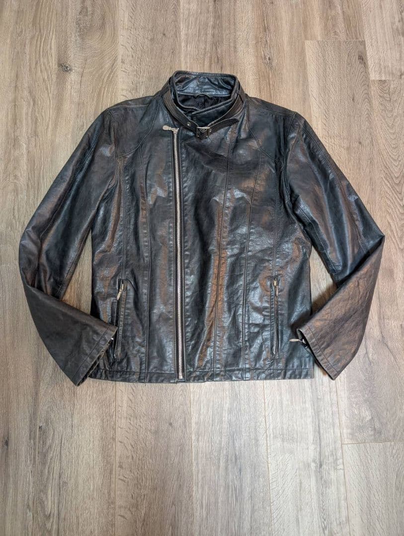 Y2K【当時モノ】TORNADOMARTホースハイド馬革セミダブルライダース