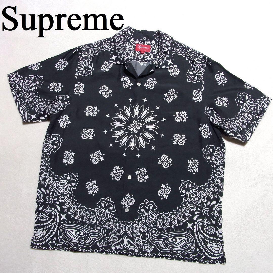 トップス Supreme Bandana Silk S/S Shirt M Black