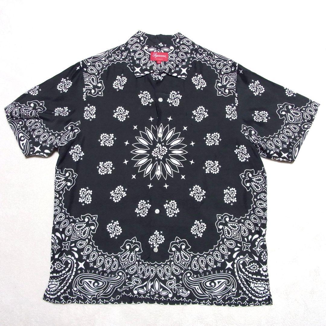 トップス Supreme Bandana Silk S/S Shirt M Black